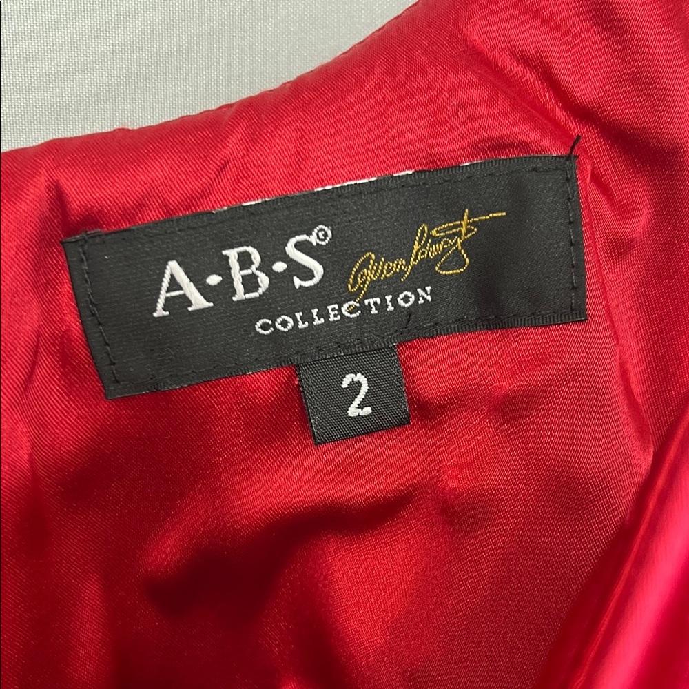 ABS Allen Schwartz Formal Satin Low Back Dress - Size 2 - Picture 7 of 8